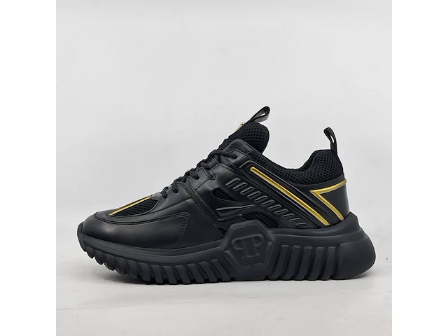 Paar schoenen, maat 41, philipp plein, runner sneakers supersonic, black/ licht goud - afbeelding 4 van  7