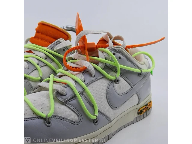 Paar schoenen, maat 43 nike, off white dunk low - afbeelding 6 van  12