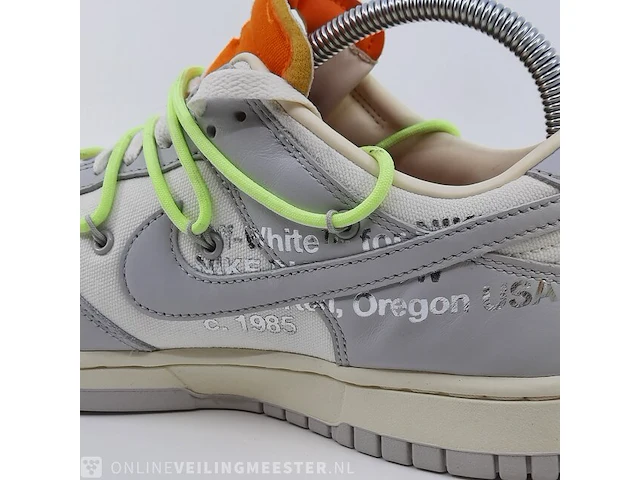 Paar schoenen, maat 43 nike, off white dunk low - afbeelding 10 van  12