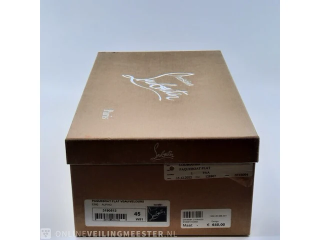 Paar schoenen, maat 45 christian louboutin, paqueboat flat veau velours - afbeelding 4 van  12