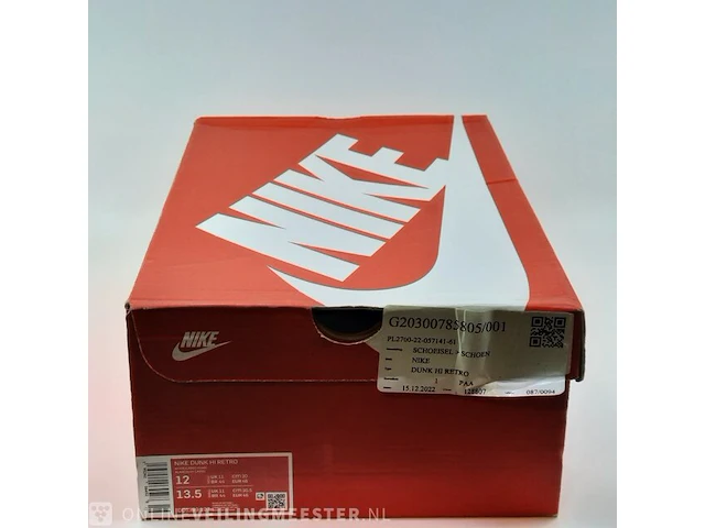 Paar schoenen, maat 46 nike, dunk hi retro - afbeelding 9 van  9