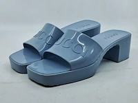 Paar slippers met hak, gucci, blauw - afbeelding 1 van  8