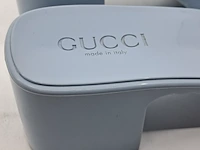 Paar slippers met hak, gucci, blauw - afbeelding 4 van  8