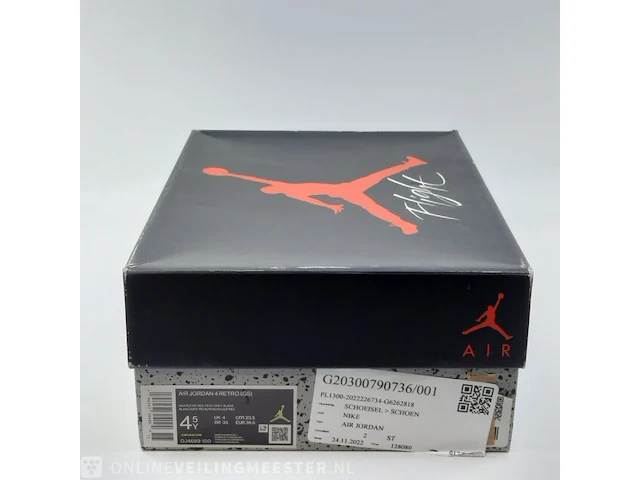 Paar sneakers, maat 36 1/2 nike, air jordan 4 retro gs - dj4699-100 - afbeelding 2 van  10