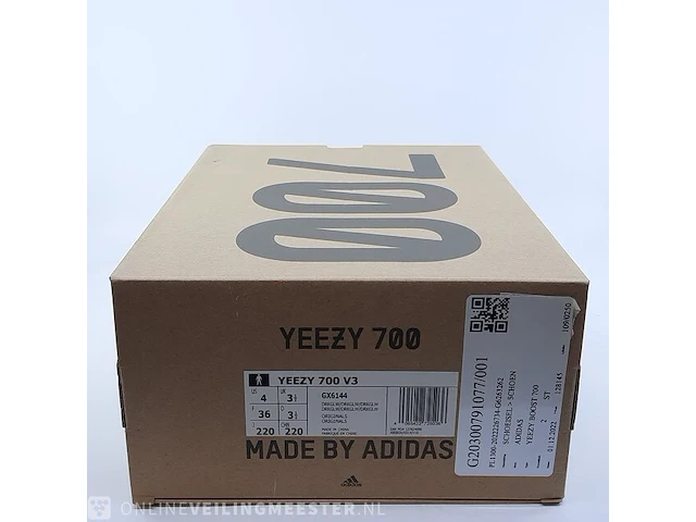 Paar sneakers, maat 36 adidas, yeezy 700 v3 gx6144 - afbeelding 9 van  9