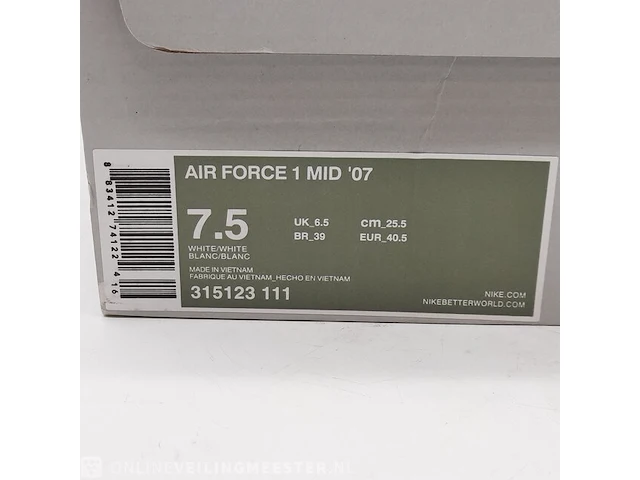 Paar sneakers, maat 40 1/2 nike, air force 1 mid '07 - afbeelding 8 van  8
