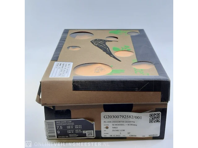 Paar sneakers, maat 40 1/2 nike, dunk low - dm1602-001 "off-white" - afbeelding 4 van  12