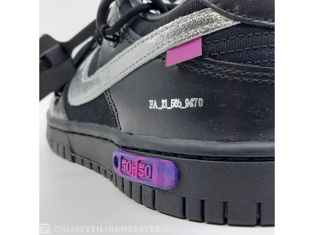 Paar sneakers, maat 40 1/2 nike, dunk low - dm1602-001 "off-white" - afbeelding 11 van  12
