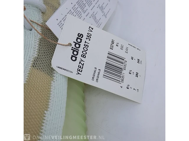 Paar sneakers, maat 40 adidas, yeezy boost 350 v2 eg7491 - afbeelding 8 van  10