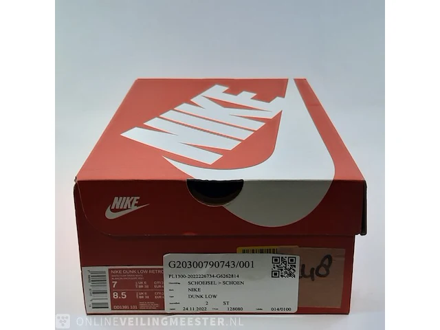 Paar sneakers, maat 40 nike, dunk low retro - dd1391-101 - afbeelding 9 van  9