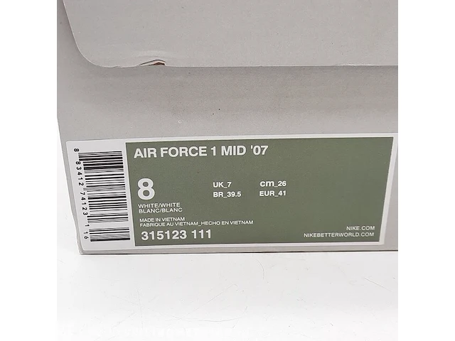 Paar sneakers, maat 41 nike, air force 1 mid '07 - afbeelding 10 van  10