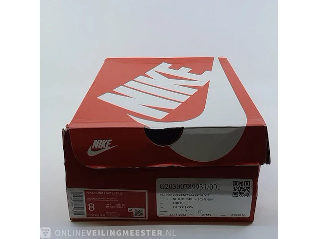Paar sneakers, maat 41 nike, dunk low retro - dd1391-002 - afbeelding 2 van  10