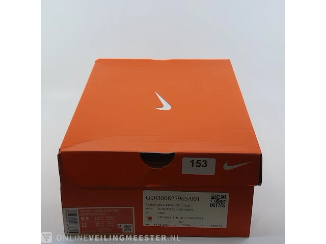Paar sneakers, maat 43 nike, air max 1 '86 og g nrg m23 dv6802-007 - afbeelding 9 van  9