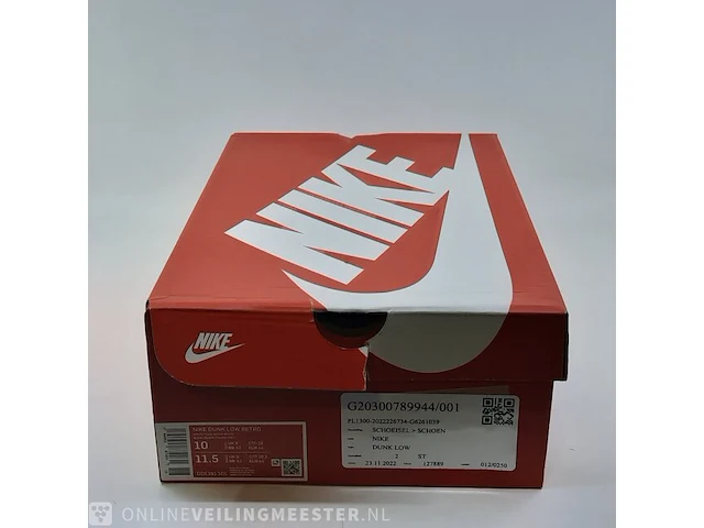 Paar sneakers, maat 44 nike, dunk low retro - dd1391-100 - afbeelding 2 van  10