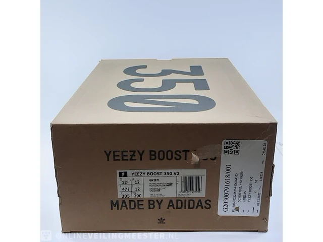 Paar sneakers, maat 47 1/3 adidas, yeezy boost 350 v2 gw2871 - afbeelding 3 van  11