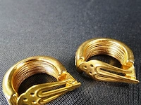 Paar vergulde oorsieraden met steentjes - afbeelding 3 van  3