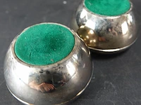 Paar verzilverde waxinelicht houders - afbeelding 5 van  5