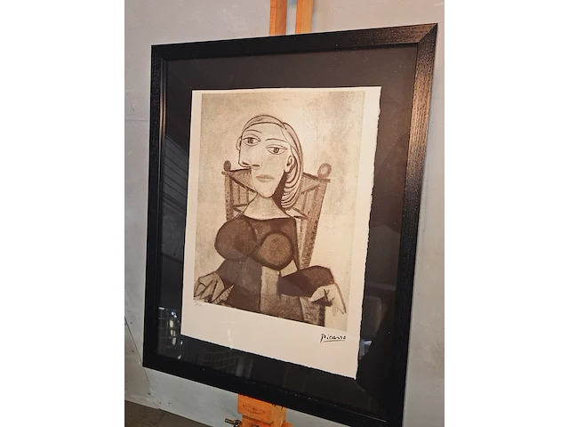 Pablo picasso - lithograaf - in nieuwe lijst - afbeelding 1 van  6