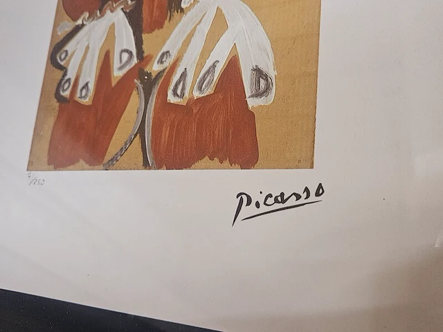 Pablo picasso lithograaf - ''homme assis'' - in nieuwe lijst - afbeelding 3 van  6