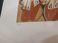 Pablo picasso lithograaf - ''homme assis'' - in nieuwe lijst - afbeelding 4 van  6
