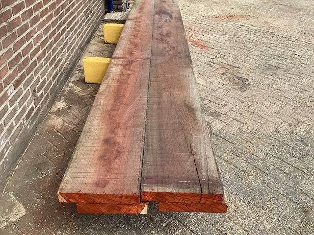 Padoek - 2016 gezaagd 140 x 710 x 4640 mm - schaaldeel (4x) - afbeelding 4 van  6