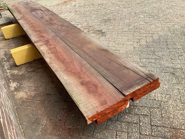 Padoek - 2016 gezaagd 140 x 710 x 4640 mm - schaaldeel (4x) - afbeelding 5 van  6