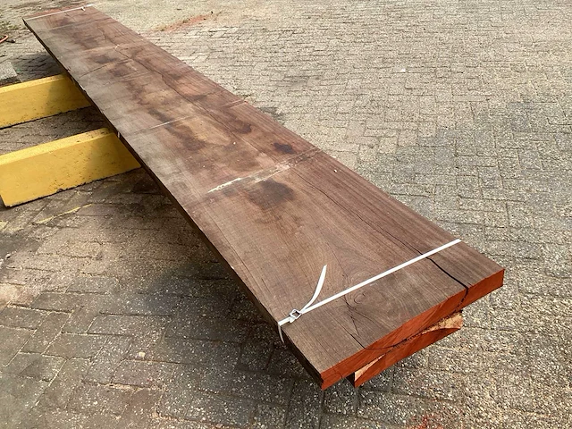 Padoek - 2016 gezaagd 150 x 640 x 5270 mm - schaaldeel (2x) - afbeelding 4 van  5