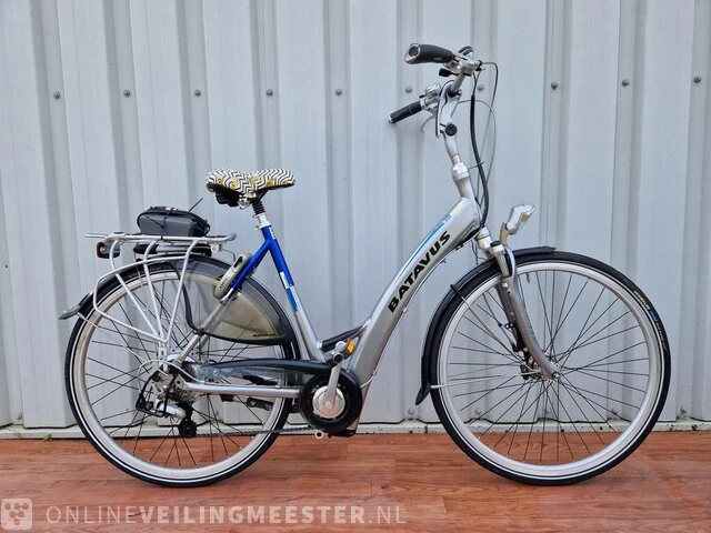 Padova e-bike/ elektrische fiets batavus, zilver-blauw - afbeelding 1 van  8