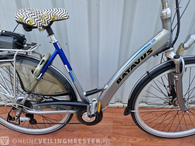 Padova e-bike/ elektrische fiets batavus, zilver-blauw - afbeelding 3 van  8