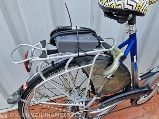 Padova e-bike/ elektrische fiets batavus, zilver-blauw - afbeelding 4 van  8