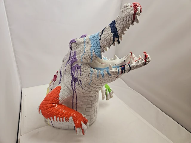 Paintcan splash pop art crocodile - afbeelding 1 van  9