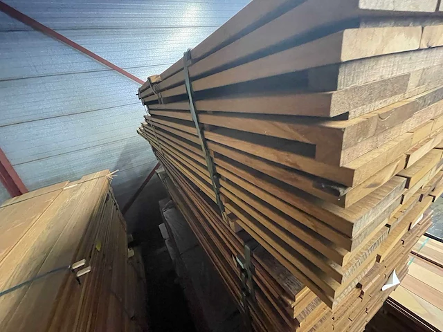 Pakoeli hardhouten planken geschaafd 21x145mm, lengte 36/65cm 12/125cm 12/185cm 12/215cm 12/275cm (82x) - afbeelding 2 van  3