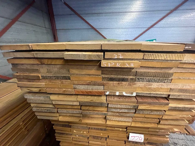 Pakoeli hardhouten planken geschaafd 21x145mm, lengte 36/65cm 12/125cm 12/185cm 12/215cm 12/275cm (82x) - afbeelding 3 van  3