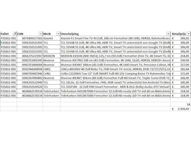 Pallet - televisie retourgoederen - 14 items - afbeelding 6 van  7