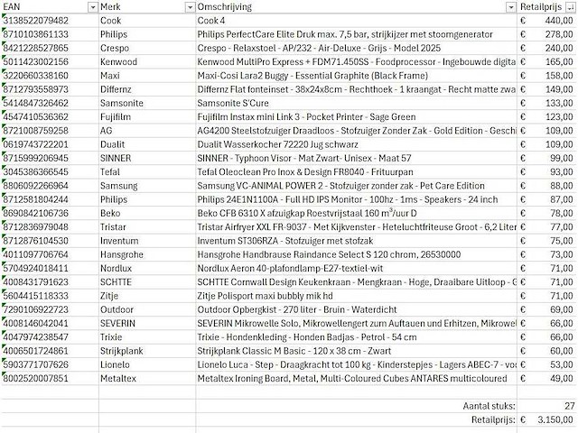 Pallet a-merk retourgoederen - 27 items - afbeelding 6 van  7