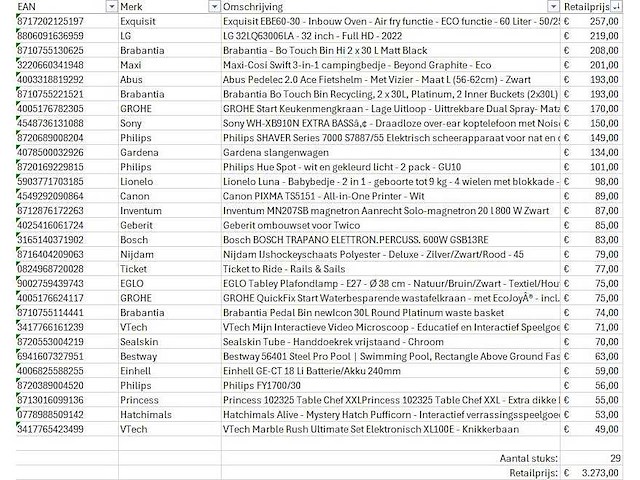 Pallet a-merk retourgoederen - 29 items - afbeelding 6 van  7