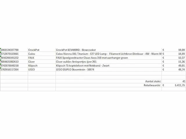Pallet a-merk retourgoederen - 41 items - afbeelding 7 van  8