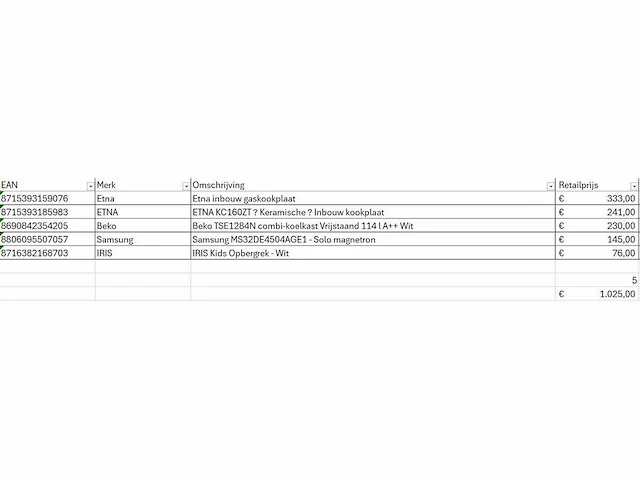 Pallet a-merk retourgoederen - 5 items - afbeelding 6 van  7