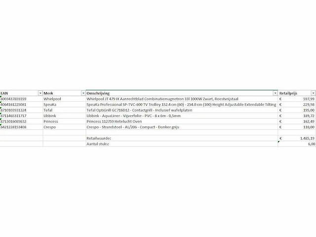 Pallet a-merk retourgoederen - 6 items - afbeelding 2 van  10