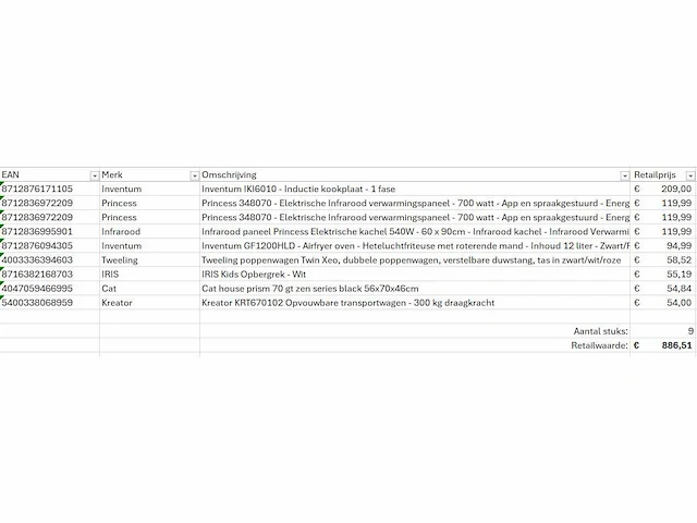 Pallet a-merk retourgoederen - 9 items - afbeelding 10 van  10