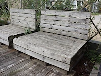Pallet banken - 2 stuks - 124x86x86cm - afbeelding 2 van  3