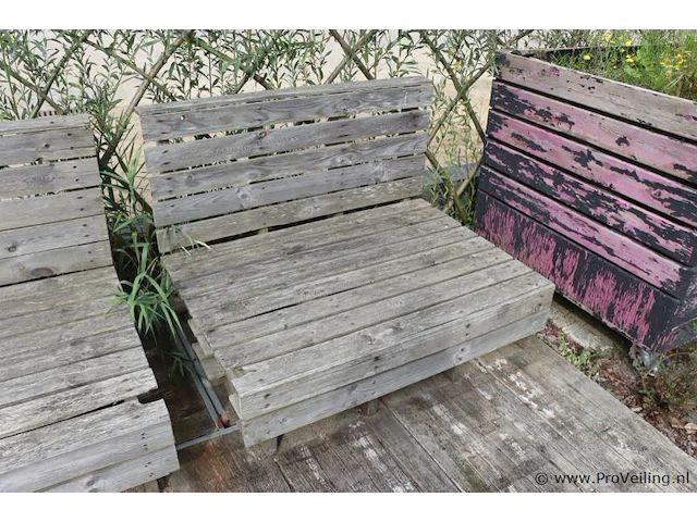 Pallet banken - 2 stuks - 124x86x86cm - afbeelding 3 van  3
