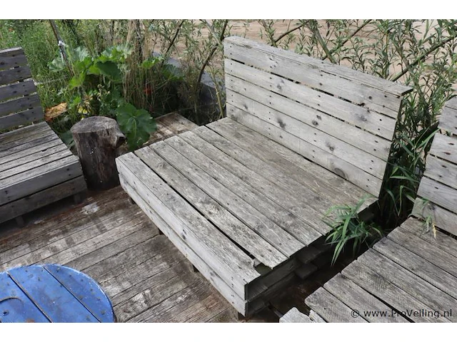 Pallet banken - 2 stuks - 124x86x86cm - afbeelding 1 van  3