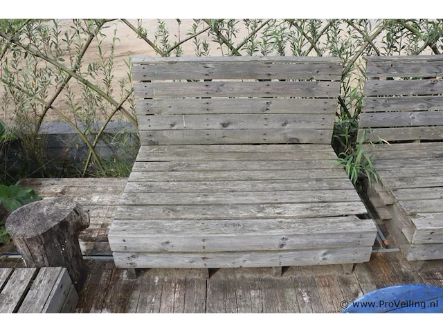 Pallet banken - 2 stuks - 124x86x86cm - afbeelding 2 van  3
