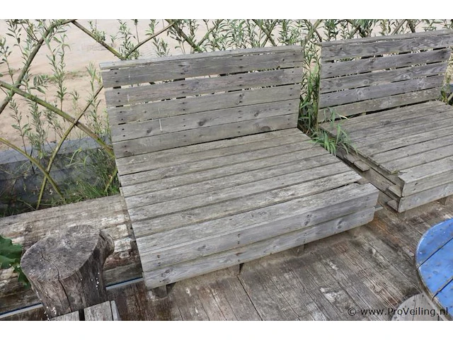 Pallet banken - 2 stuks - 124x86x86cm - afbeelding 3 van  3