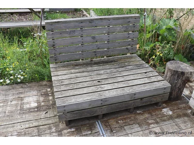 Pallet banken - 2 stuks - 124x86x86cm - afbeelding 1 van  3