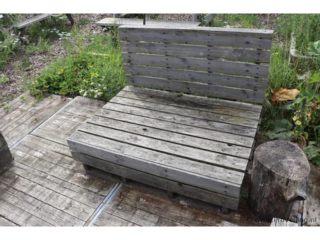 Pallet banken - 2 stuks - 124x86x86cm - afbeelding 2 van  3