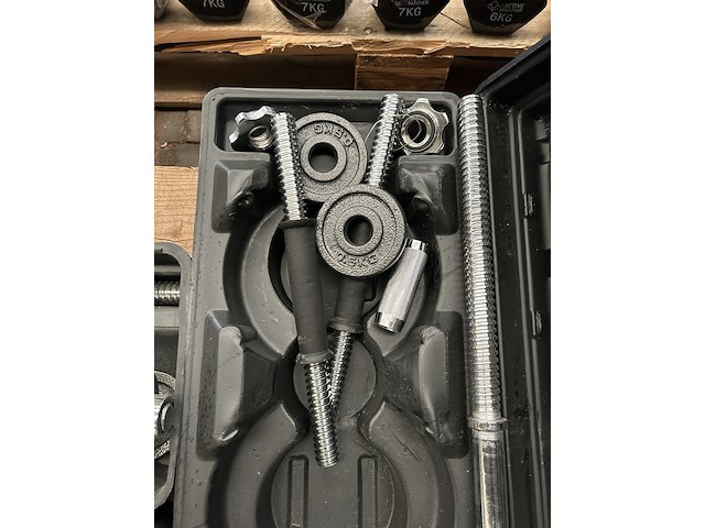 Pallet haltersets in koffer met halterschijven - afbeelding 3 van  11