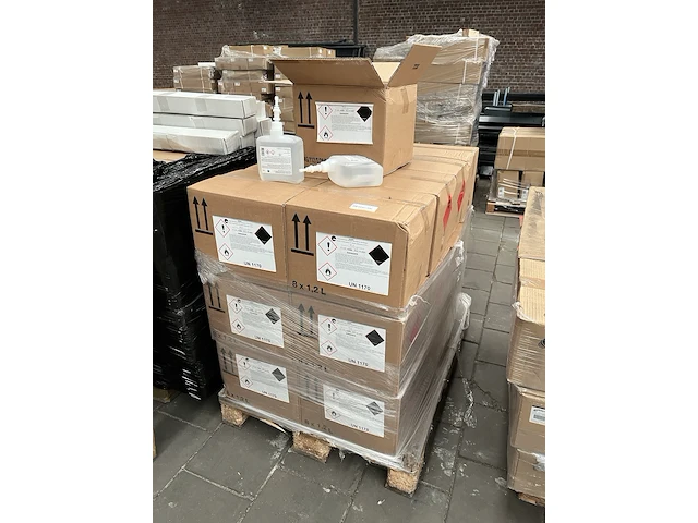 Pallet handdesinfectiemiddel ca. 192x flacon 1.2l - afbeelding 1 van  5