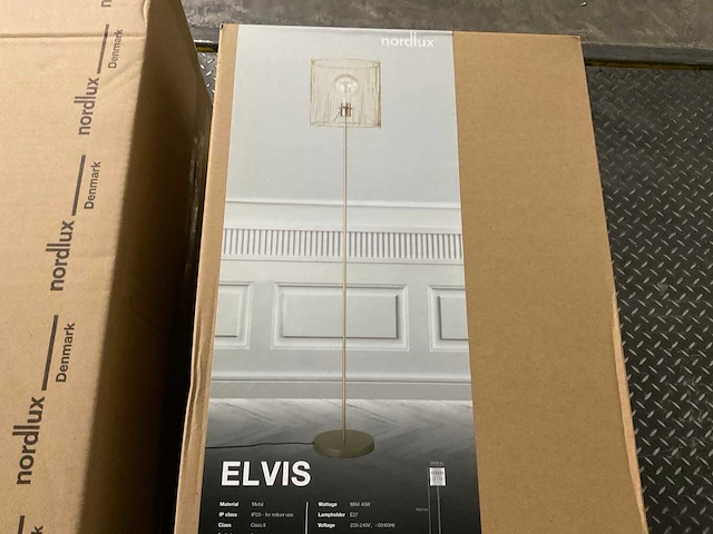 Pallet nordlux elvis e27 messing vloerlamp - afbeelding 2 van  5
